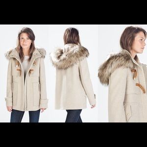 Zara Duffle Military Coat medium green